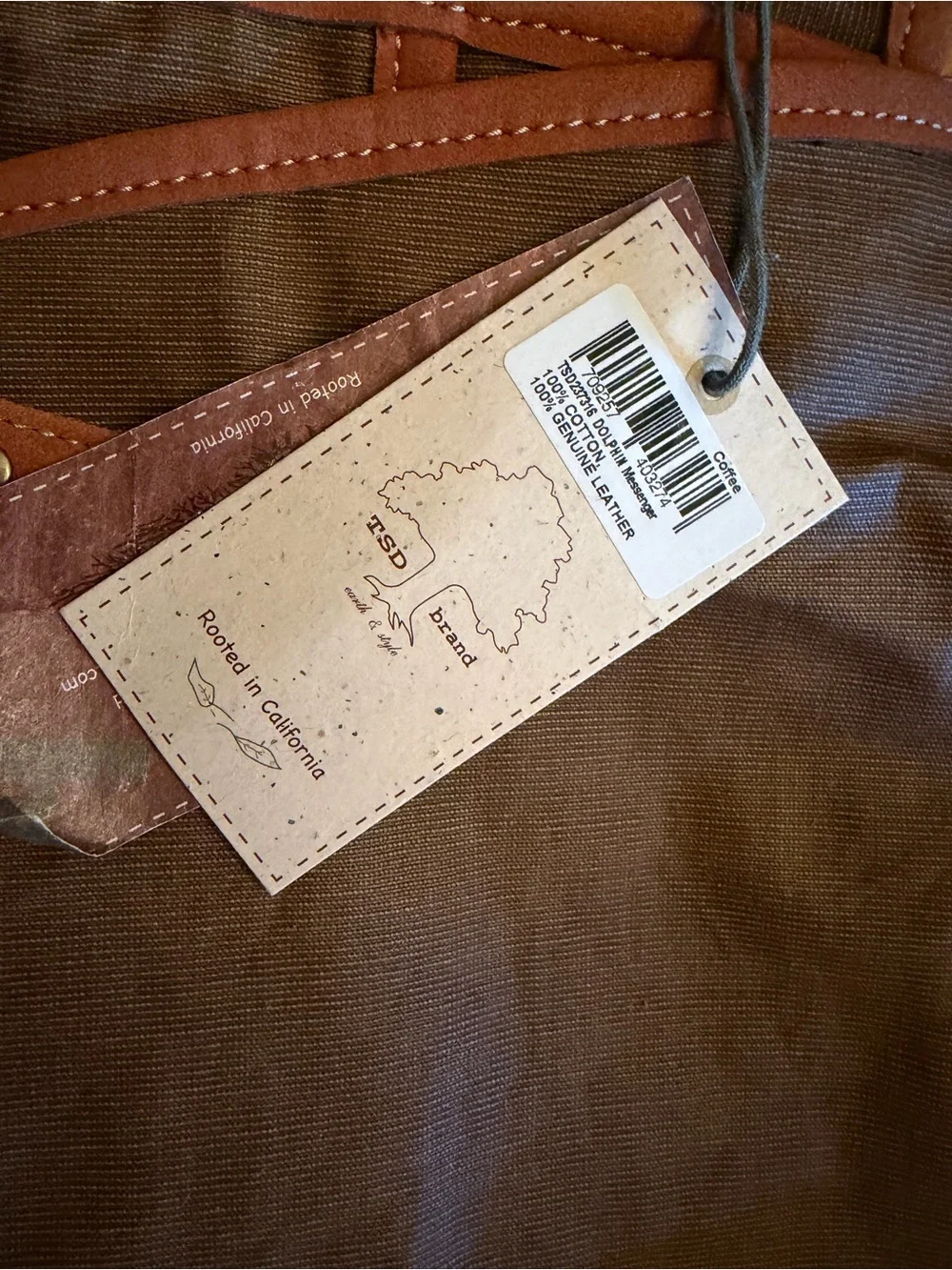 Studded Messenger Bag - Brown